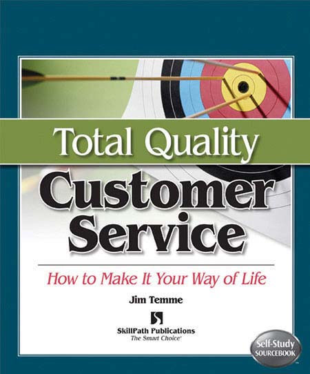 Image of a book cover with the title Total Quality Customer Service.  The cover is blue, green and white.