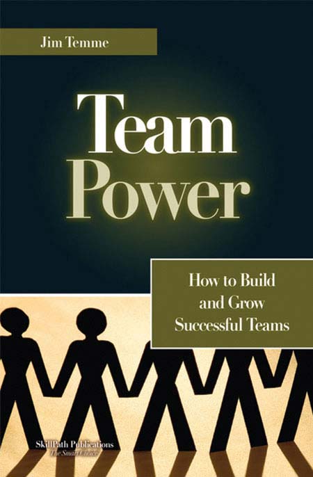 Image of a book cover with the title Team Power.  The book cover shows a set of paper dolls holding hands.