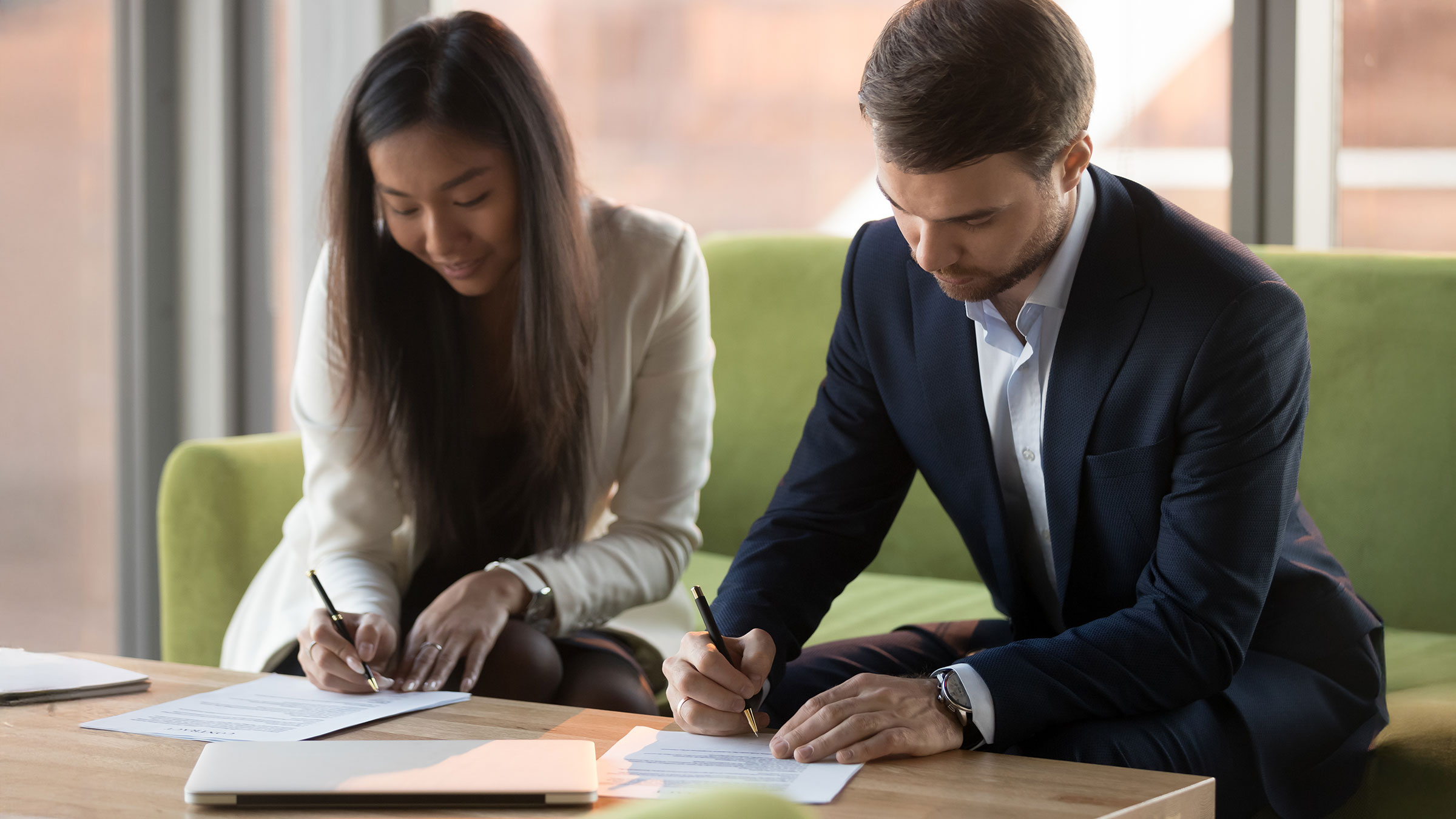 Employees signing a noncompete agreement