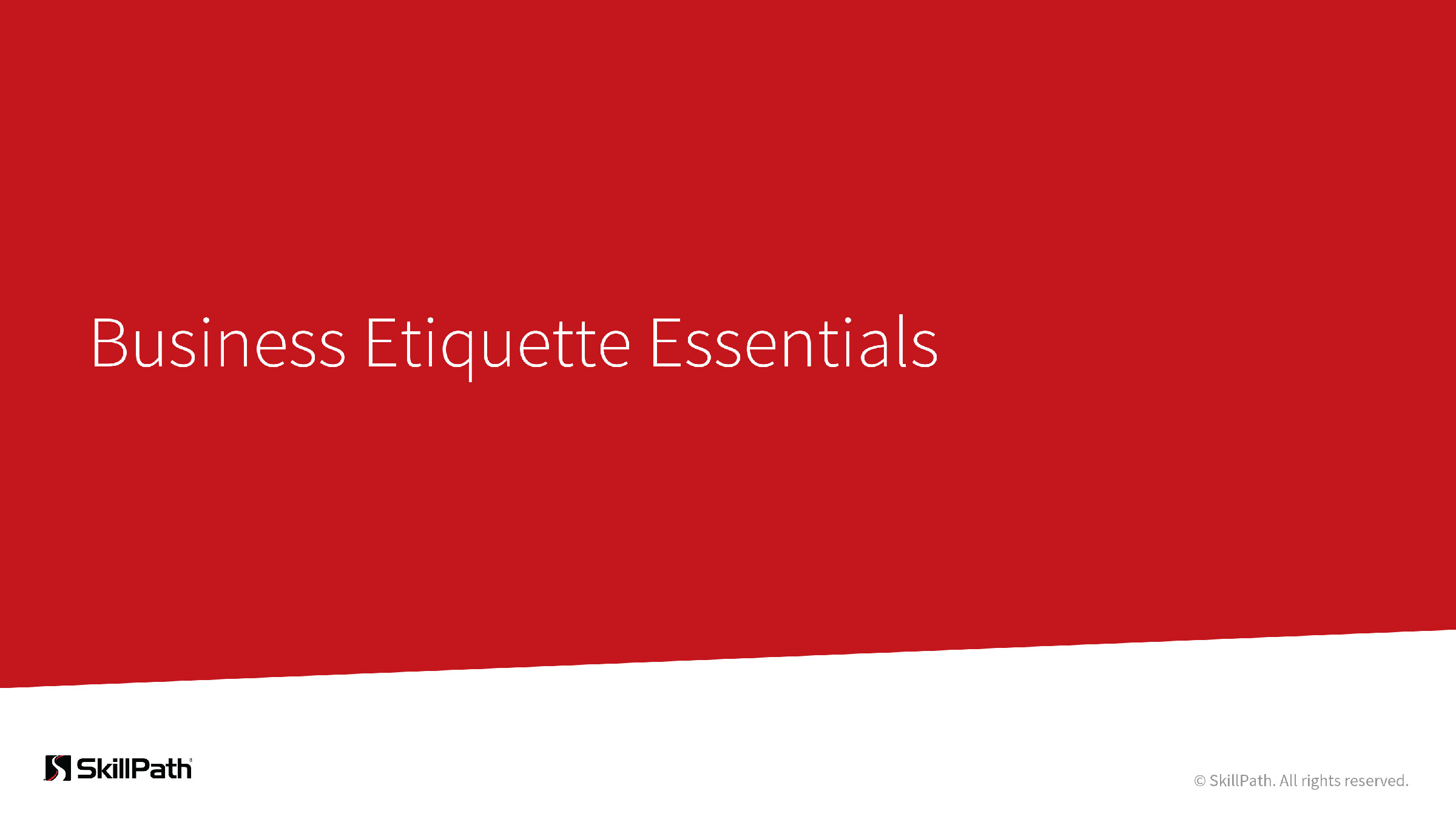 Business Etiquette Essentials