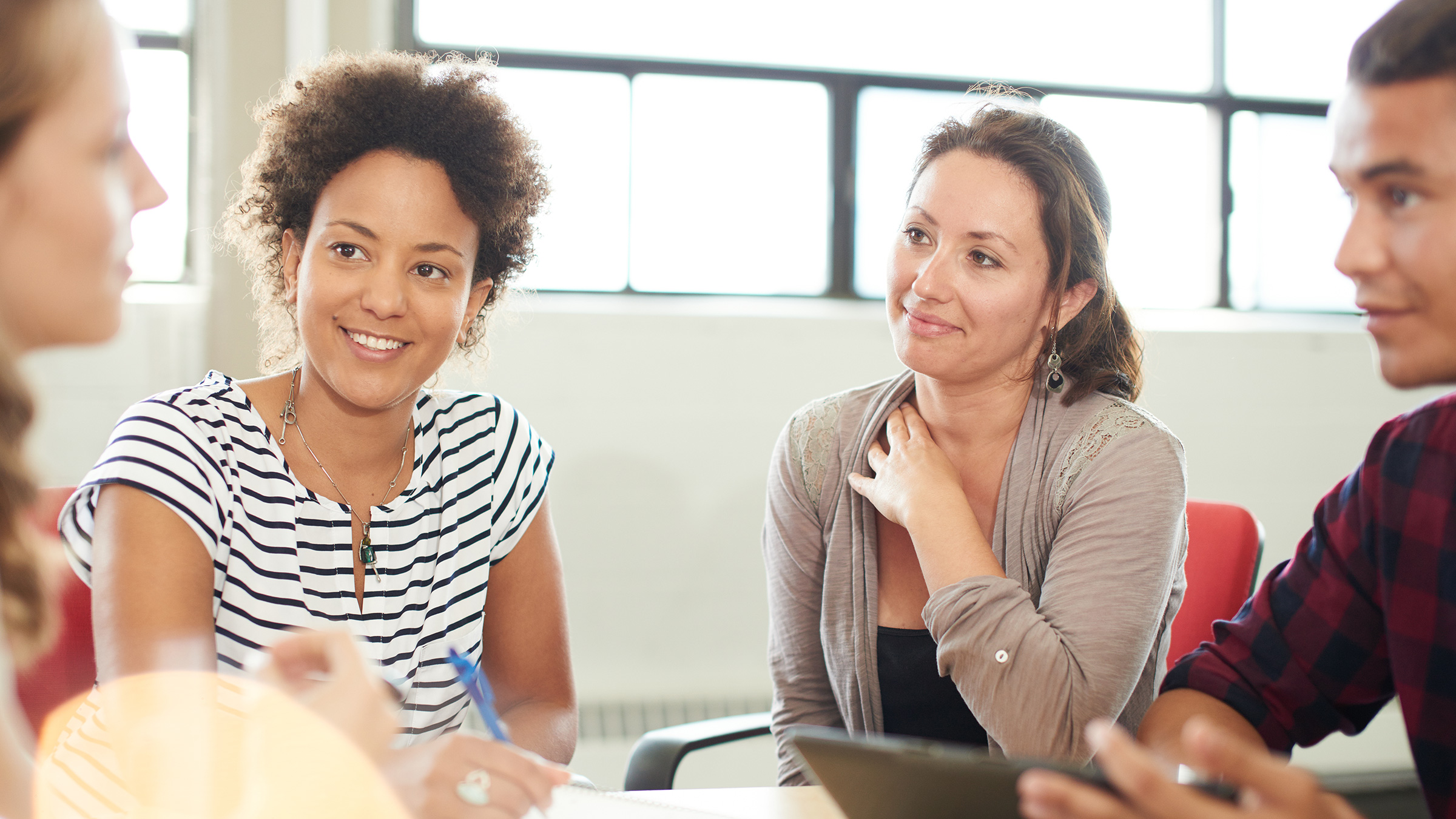 Diverse team meeting in an office