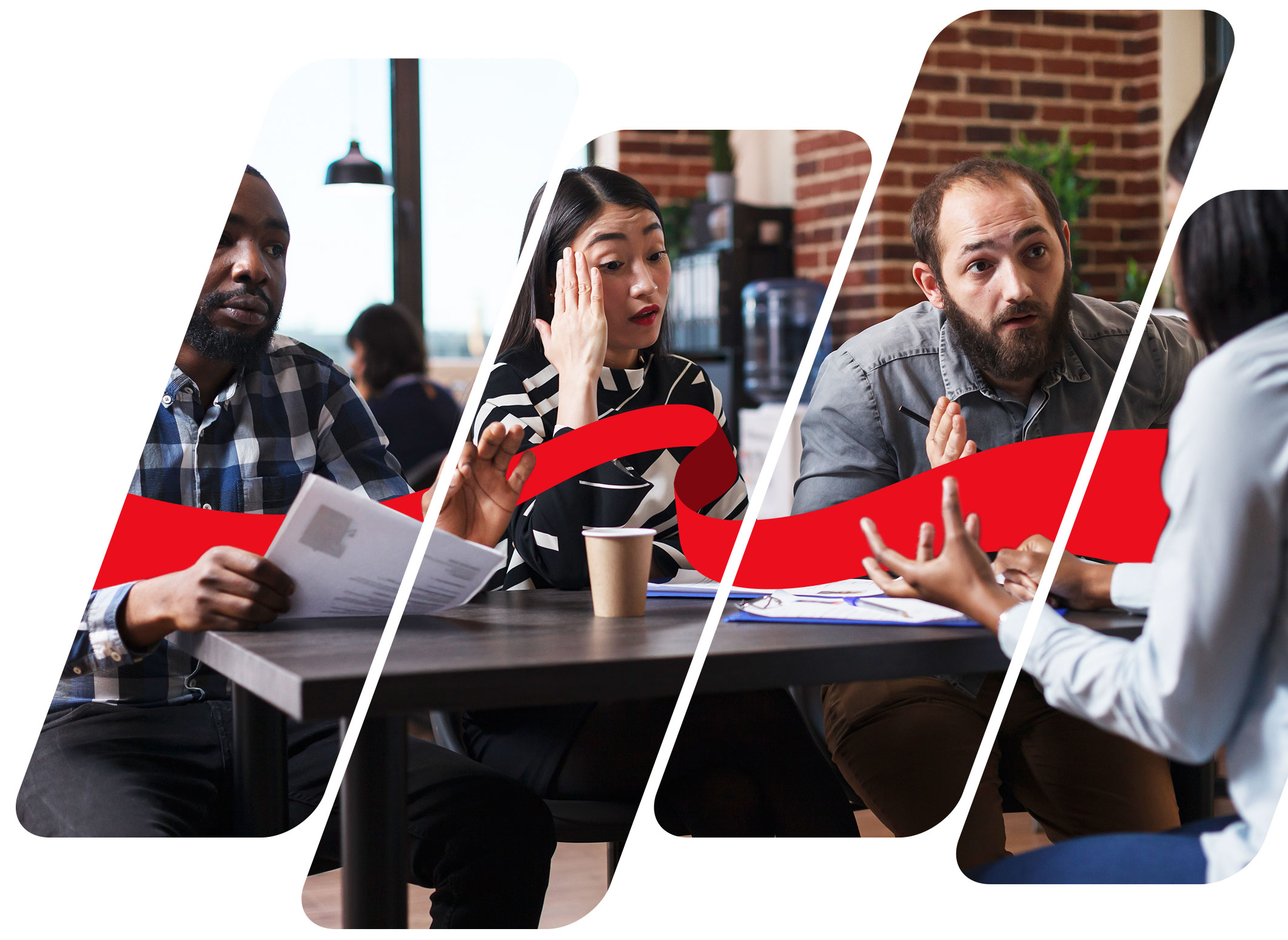 Diverse office team dealing with conflict over a business decision