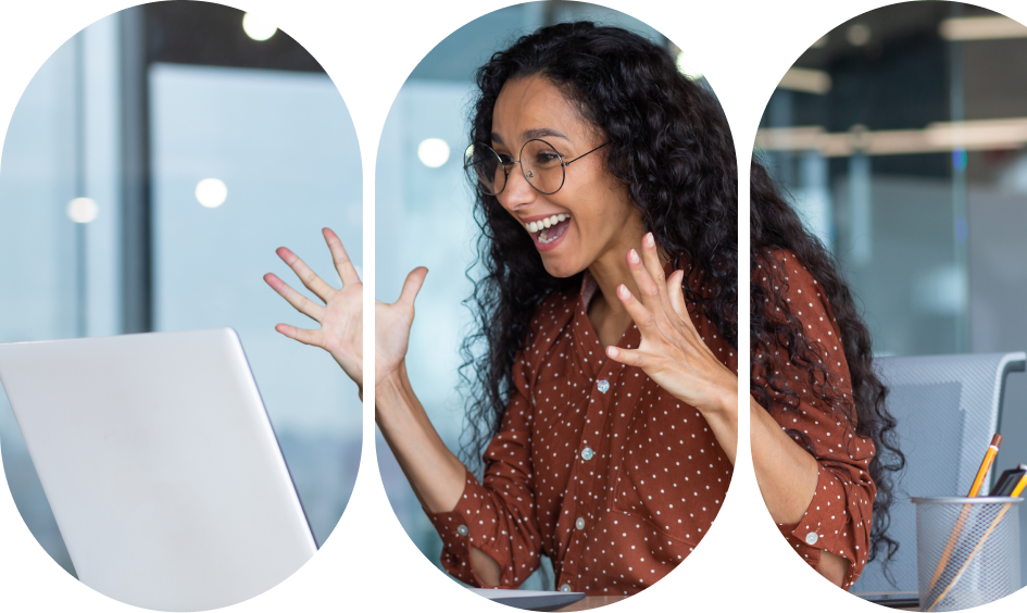 Young Hispanic woman on laptop