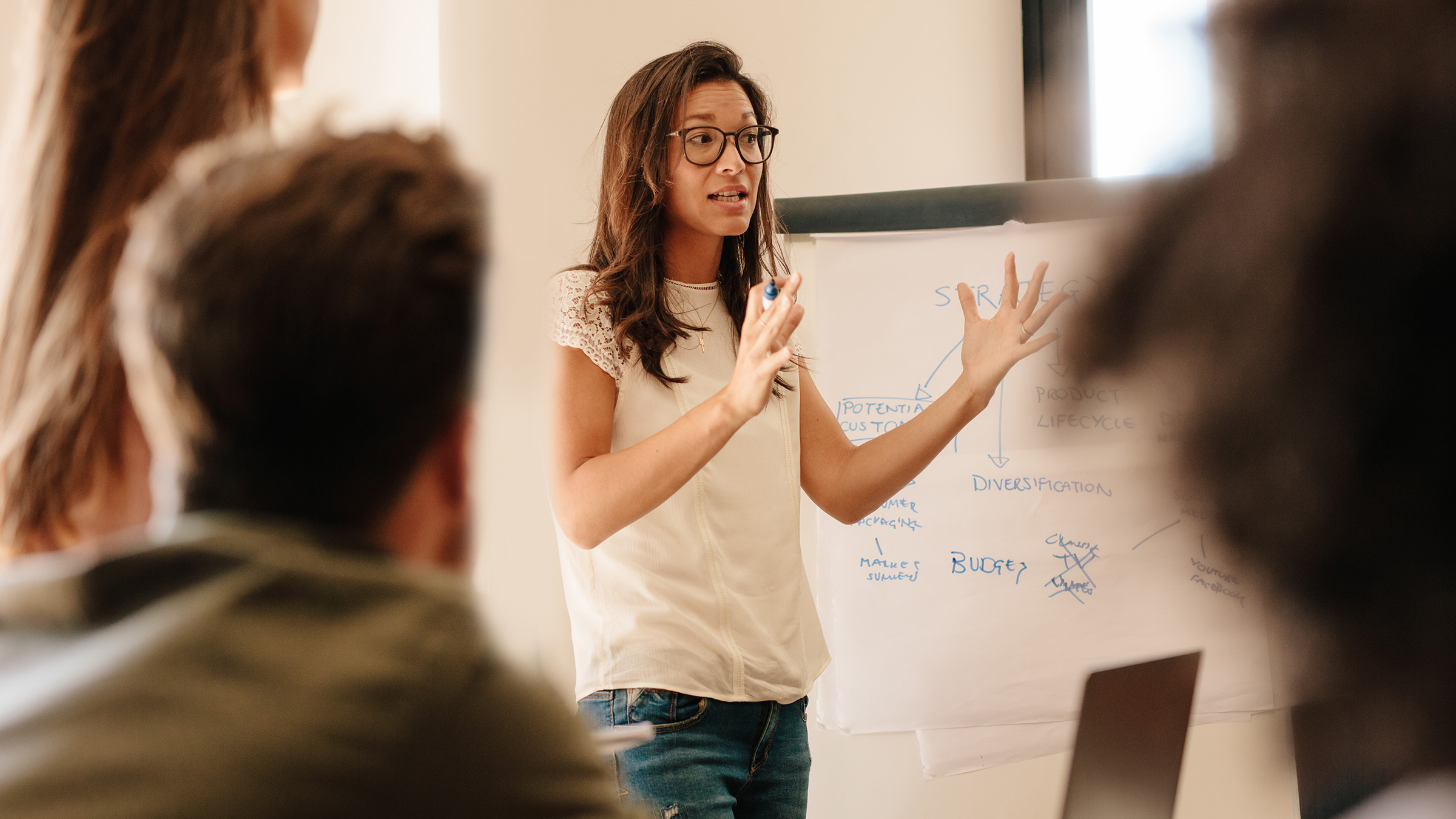 Woman leading a meeting